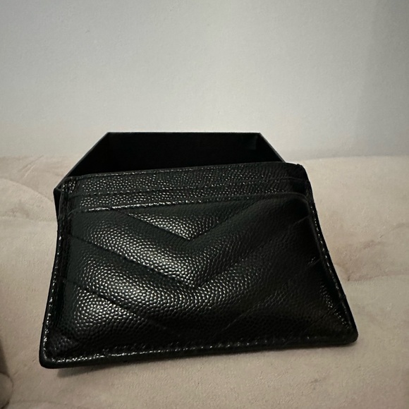 Yves Saint Laurent Chevron Matelasse YSL Monogram Card Case Wallet - Picture 4 of 5